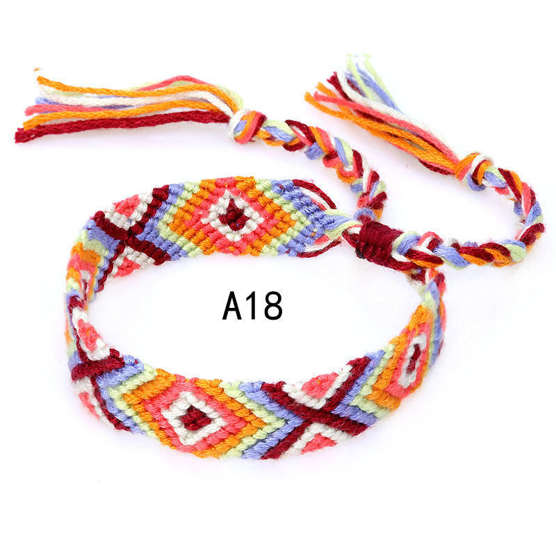 Nepal Ethnic Style Woven Rainbow Bracelet A18