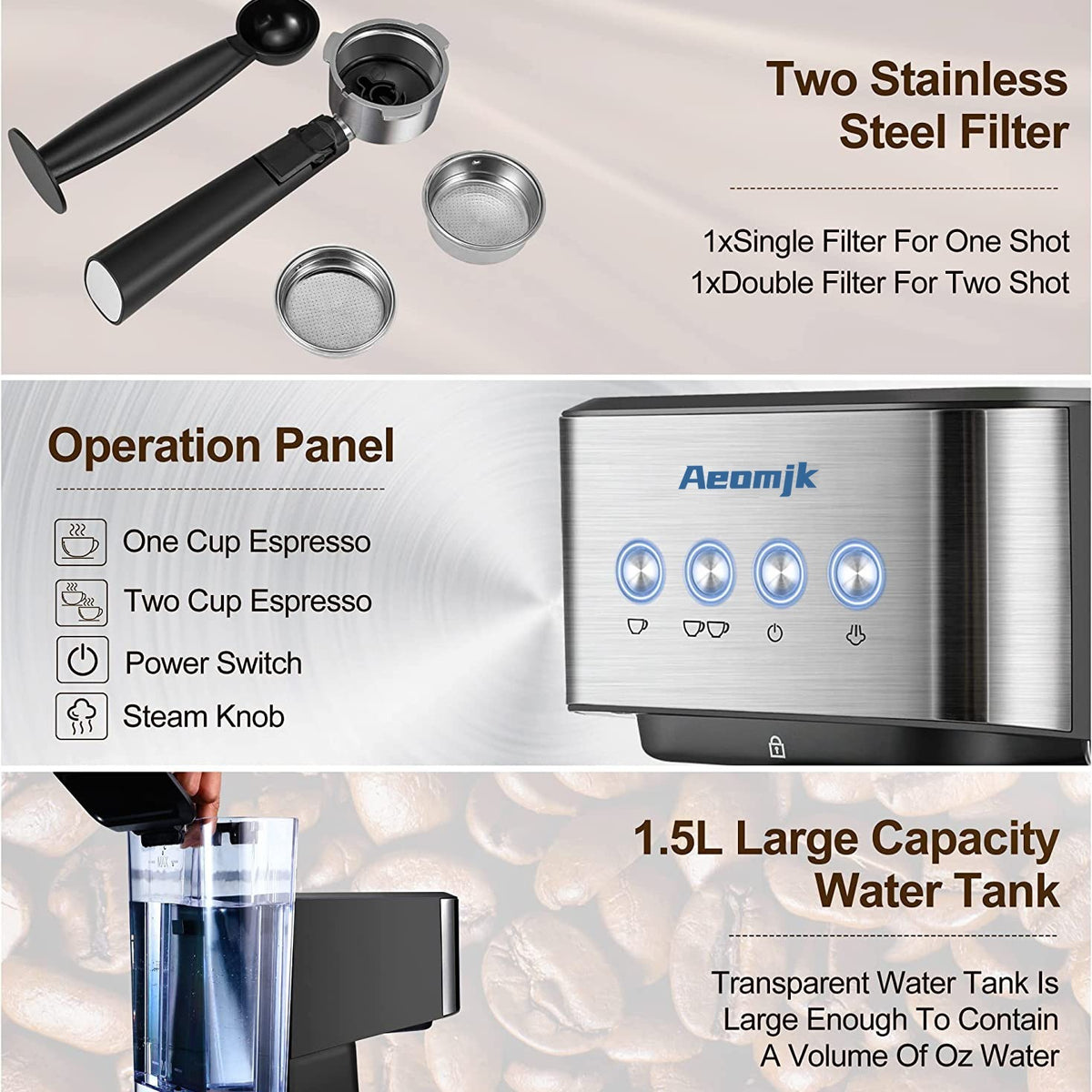 Italian Semi-automatic Concentrated High Pressure Extraction Frothed Milk Coffee Machine