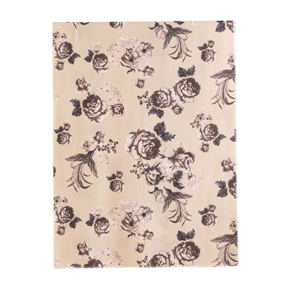 Cashmere-like Tassel Shawl Rose Print Cold-proof Warm Scarf