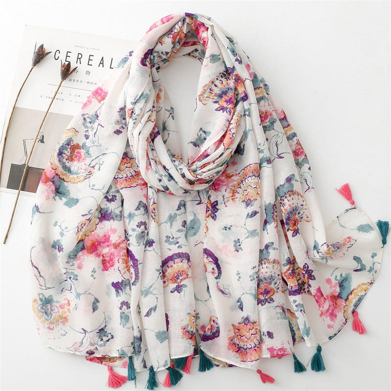 Creative Chinese Style Cotton And Linen Scarf SL2401012 180X88CM