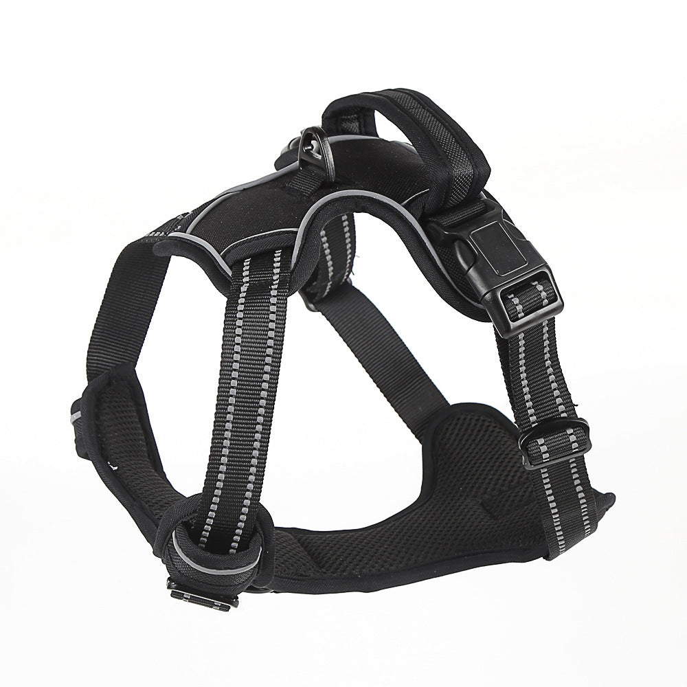 Dog Harness No Pull Breathable Reflective Pet Harness Vest Black