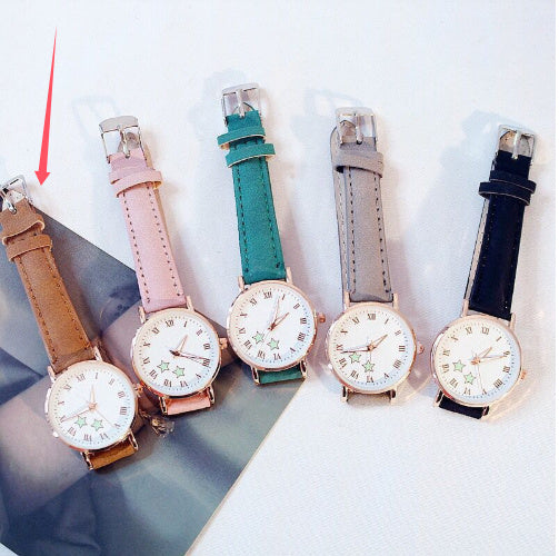Women's Fashion Simple Retro Electronic Watch Brown Belt