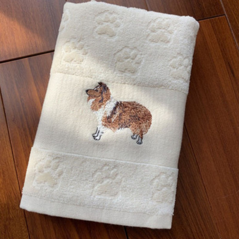 Dog Embroidery Water Absorbing Wash Towel 8 Style 62x40cm