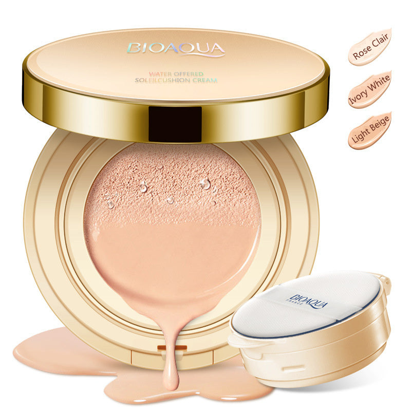 Bioaqua Air Cushion BB Cream 3 Color Concealer Moisturizing Foundation Whitening Flawless Makeup Bare For Face Beauty Makeup Natural color 15g