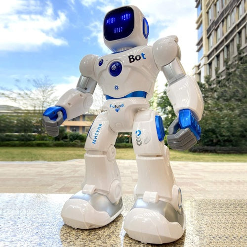 Early Education Remote Control Touch Mobile Phone APP Gravity Sensor Remote Control Robot White English version