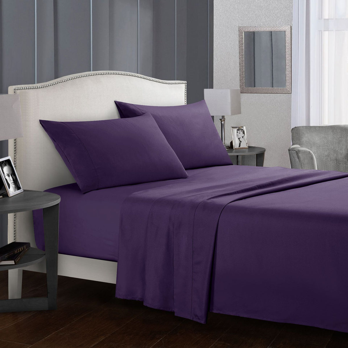 Four-piece bed sheet set Purple
