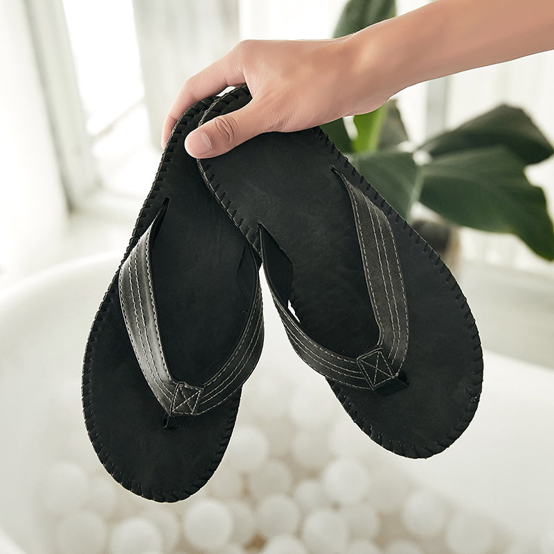 Summer flip-flops outdoor beach sandals men Black