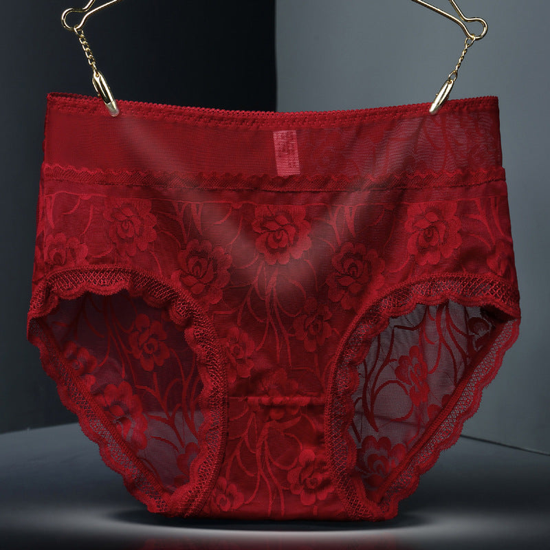 Lace seamless women underwear Red wine