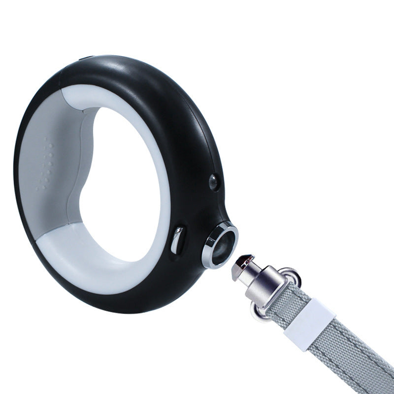 Luminous Automatic Telescopic Dog Rope Lamp Pets Products Black Colorful dog rope USB