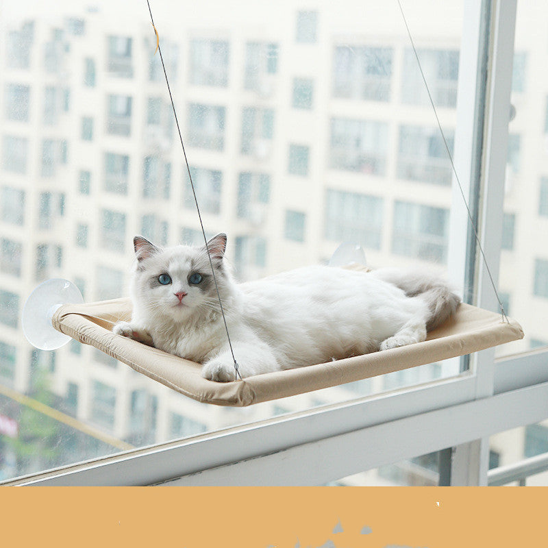 Pet Litter Sucker Hanging Cat Window Hammock Khaki