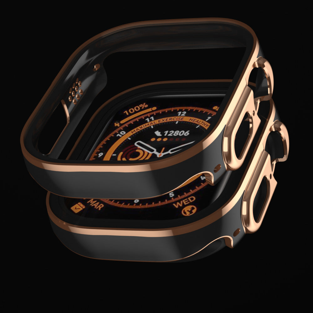 Protection Case AppleWatchUltra Case AppleWatch Two-color All-in-one Case Black rose gold