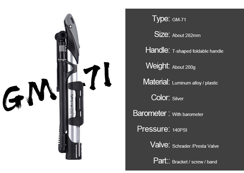 High-pressure bicycle pump GF 71