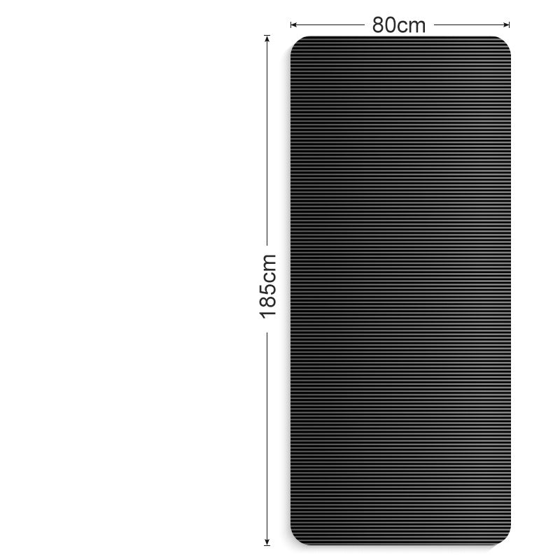 Fitness yoga mat Black 185X80 Free bandage