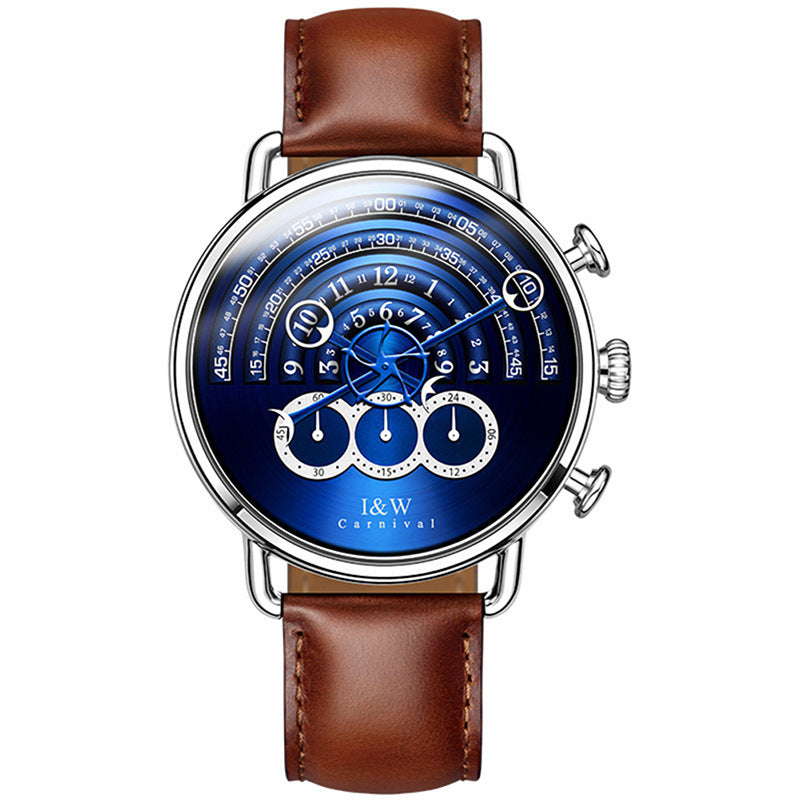 Creative watch waterproof belt fashion watch Brown blue