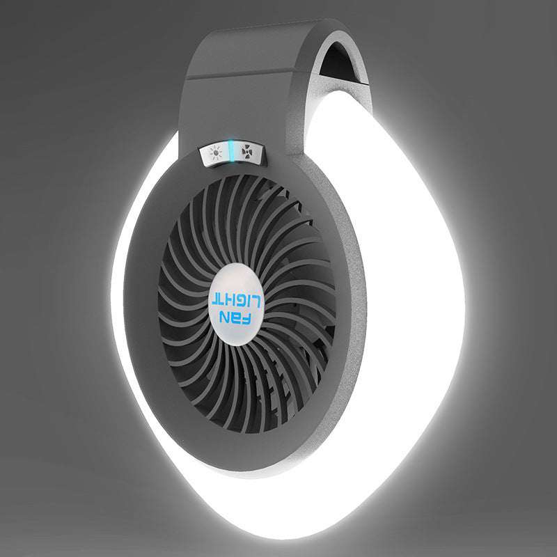 Strange New Supply Creative Outdoor Camping Lamp Rechargeable Camping Portable Fan Tent Black USB