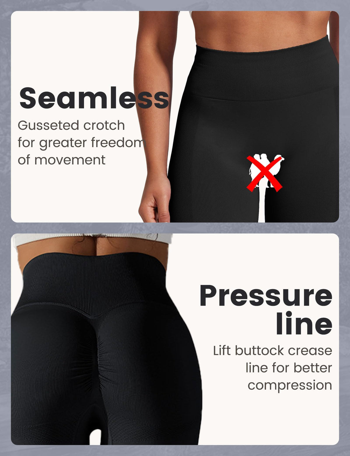 Yoga Pants - Cropped High-waisted Seamless Solid Color Black