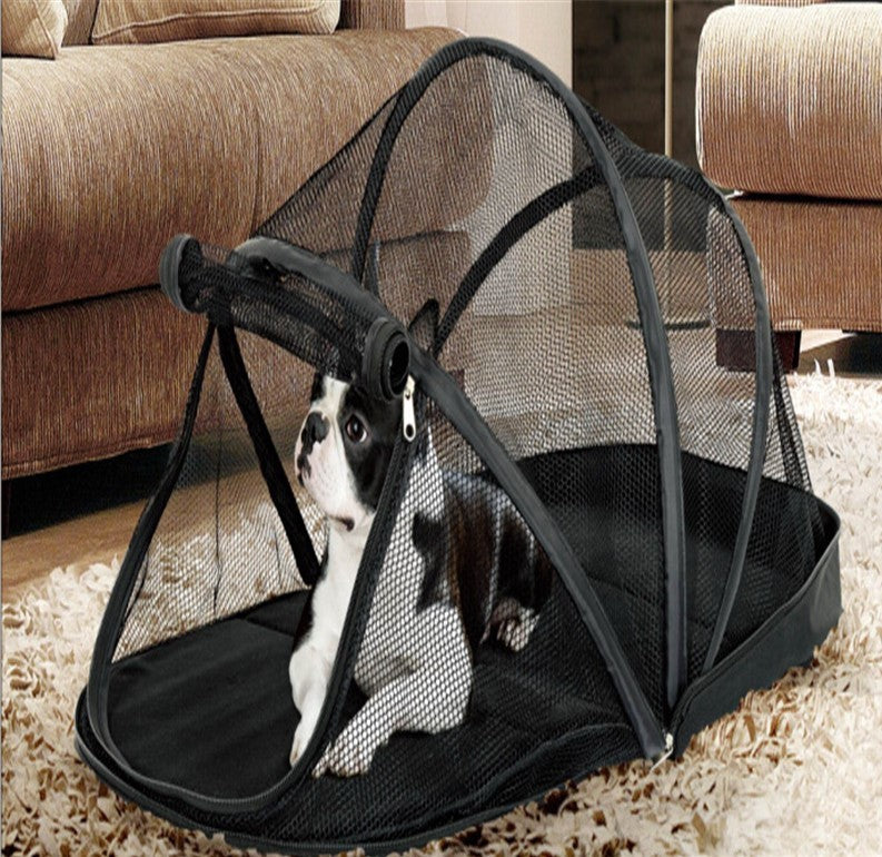 Portable Mesh Pet Tent Black