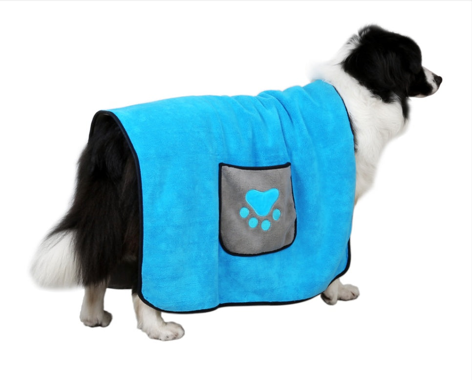 Pet bath towel Blue