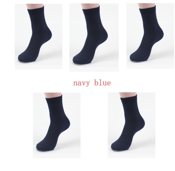 Socks men's new bamboo fiber men's socks 5Navy Blue