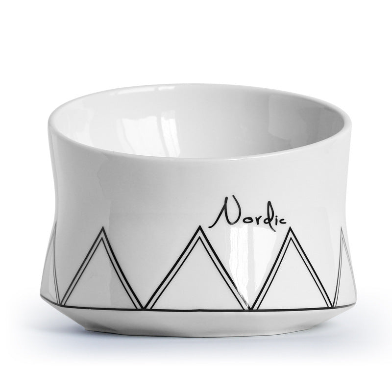 Cats and dogs food pot White