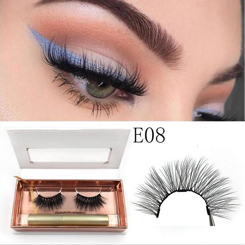 Magnetic Eyeliner magnet false eyelash three magnetization glue free glue false eyelash E08