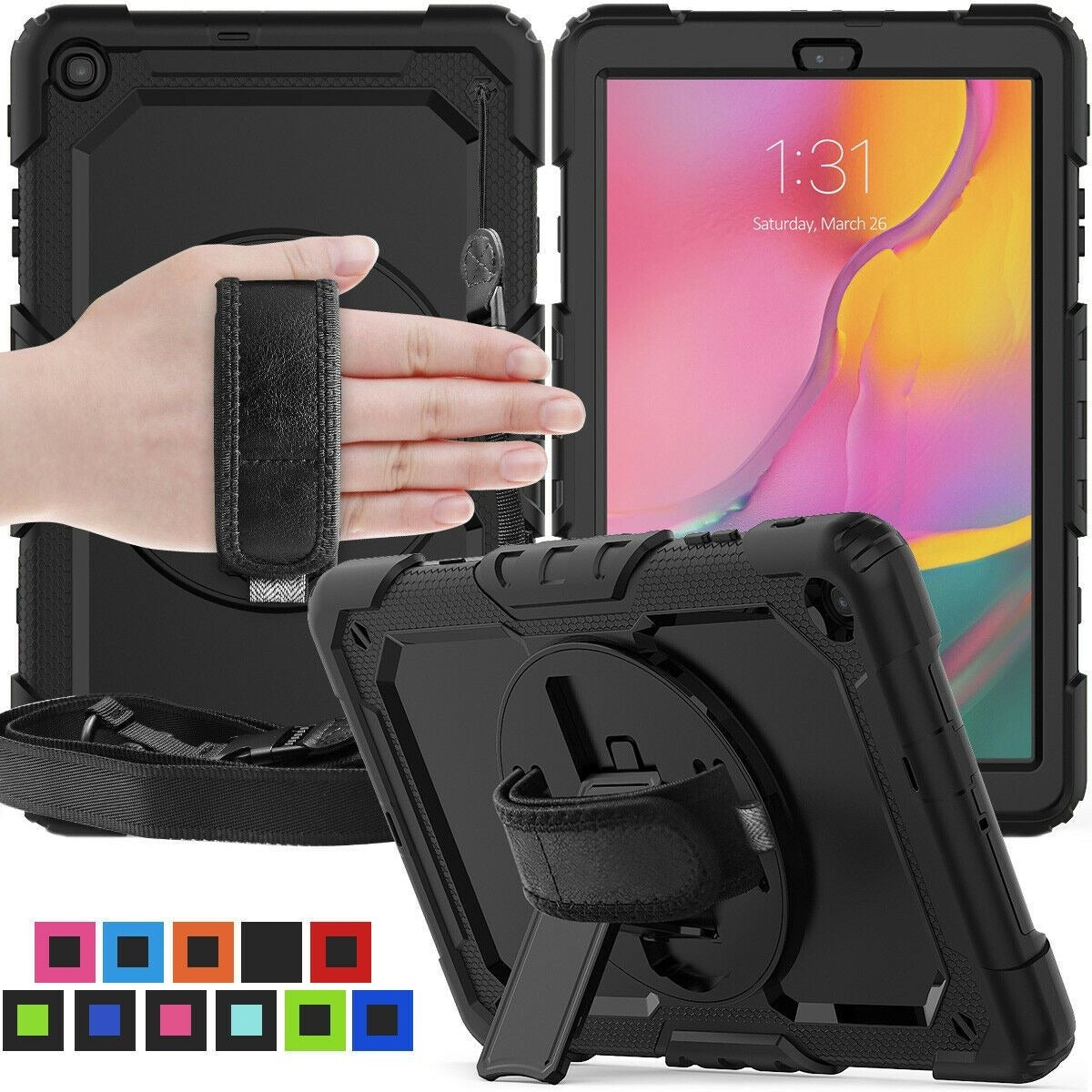 PC rotating bracket protector Black Tab A 8.0 T290 T295