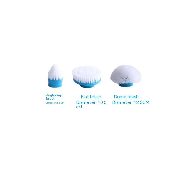 Wireless Rechargeable Electric Cleaning Brush Long Handle Automatically Rotates Head 3pc