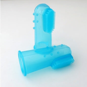 Super Soft Pet Finger Toothbrush Clear Blue