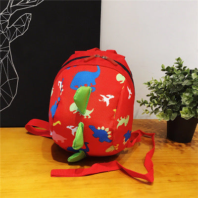 Dinosaur cartoon backpack Red