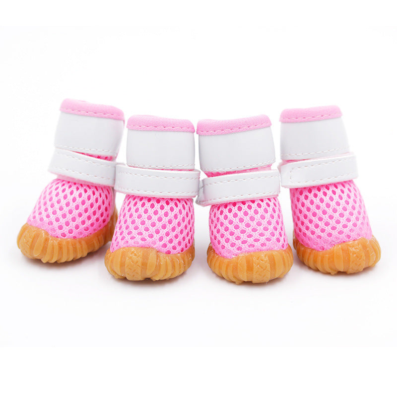 Pet Dog Breathable Sports Mesh Shoes Pink