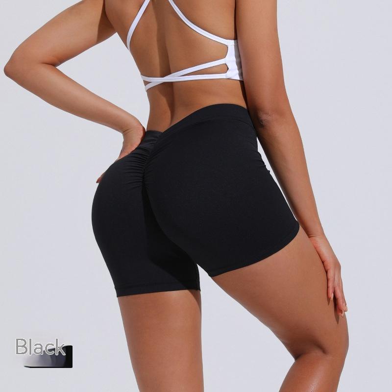 Women's Nylon Tight Shorts Training Sports Running Black