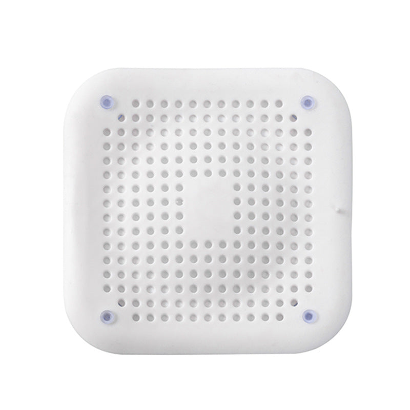 Sink Silicone Floor Drain Cover Bathroom Drain Hair Filter Upgraded Square White