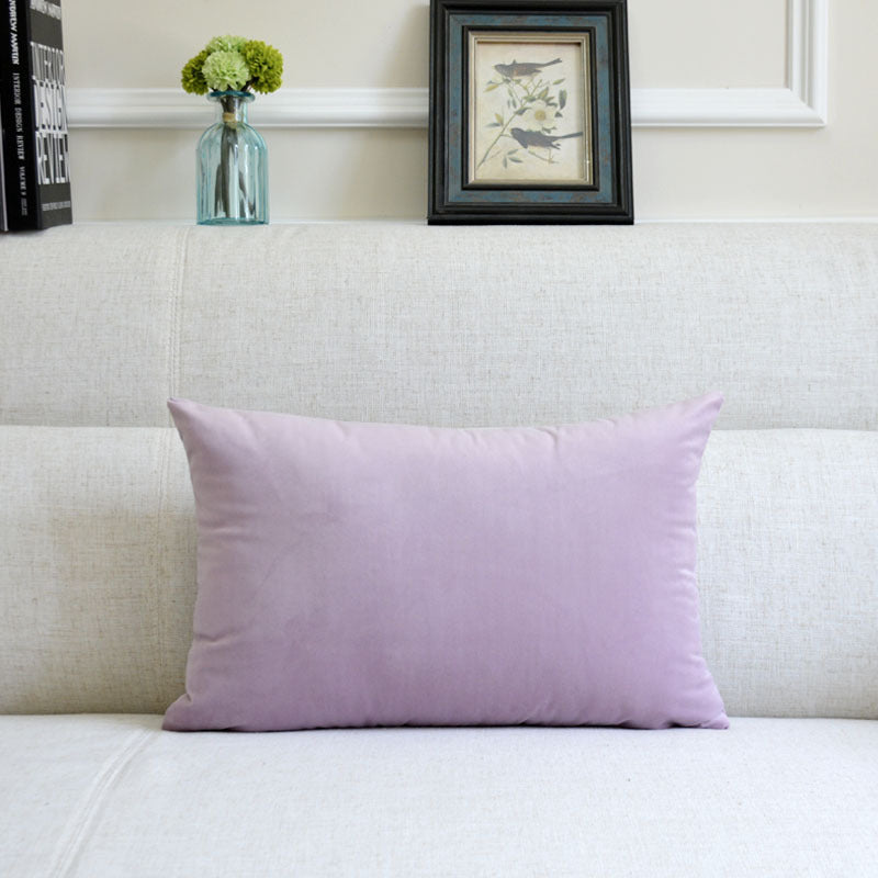 Sofa Velvet Throw Pillow Purple 30x50cm