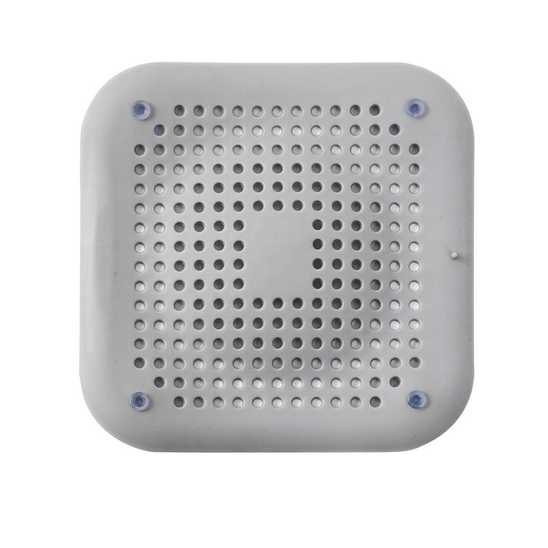 Sink Silicone Floor Drain Cover Bathroom Drain Hair Filter Upgraded Square Gray