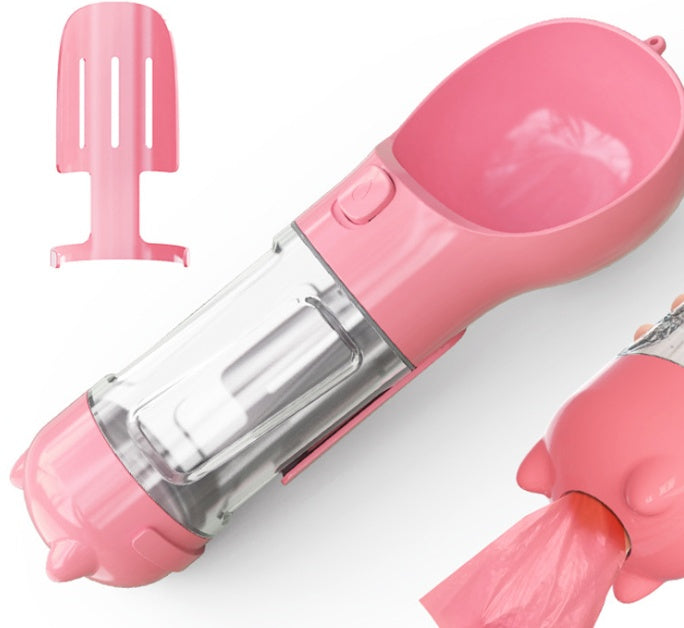 Pet Multi-functional Water Bottle Pink