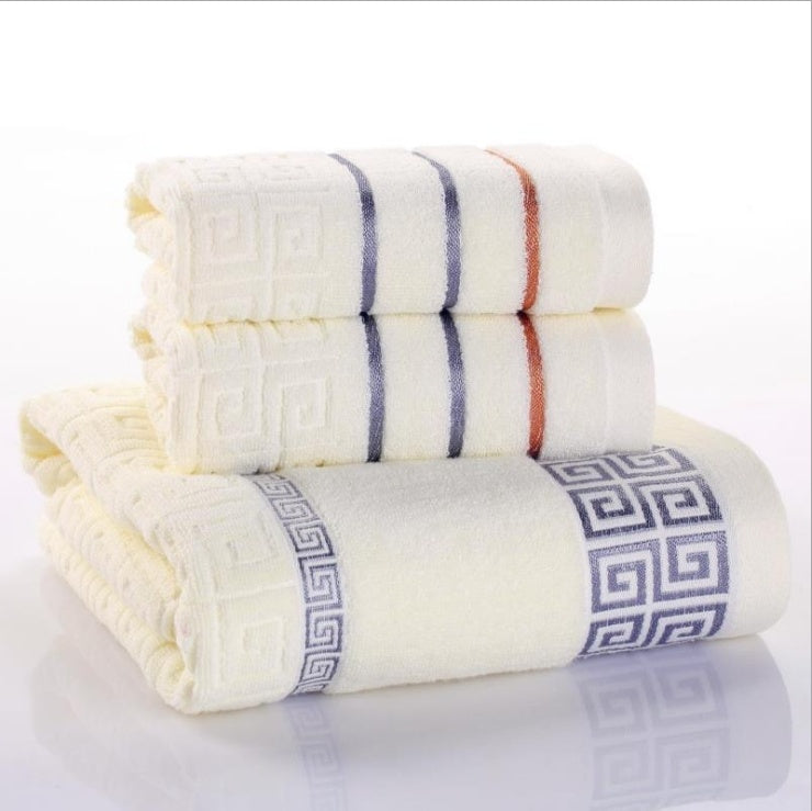 Three-piece cotton towel set Milky