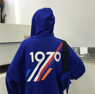 Printed sweaters, small bags, long sleeves for men and women blue