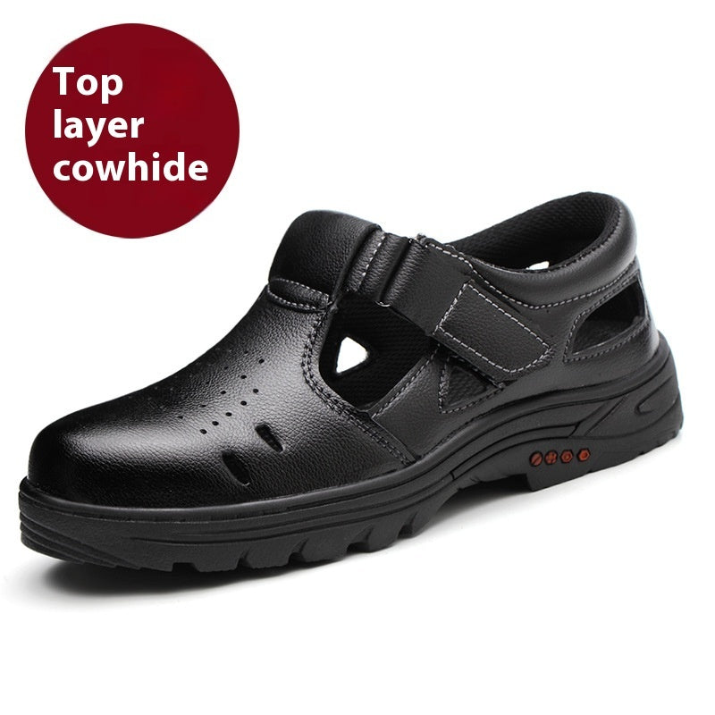 Labor Protection Sandals For Men To Prevent Odor Pure cowhide sandals
