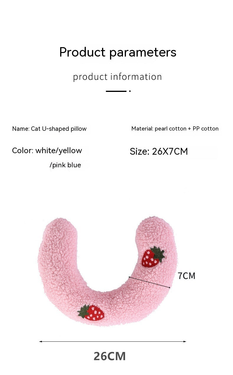 Pet Dog Cat Protect Cervical Spine Deep Sleep U-shape Pillow