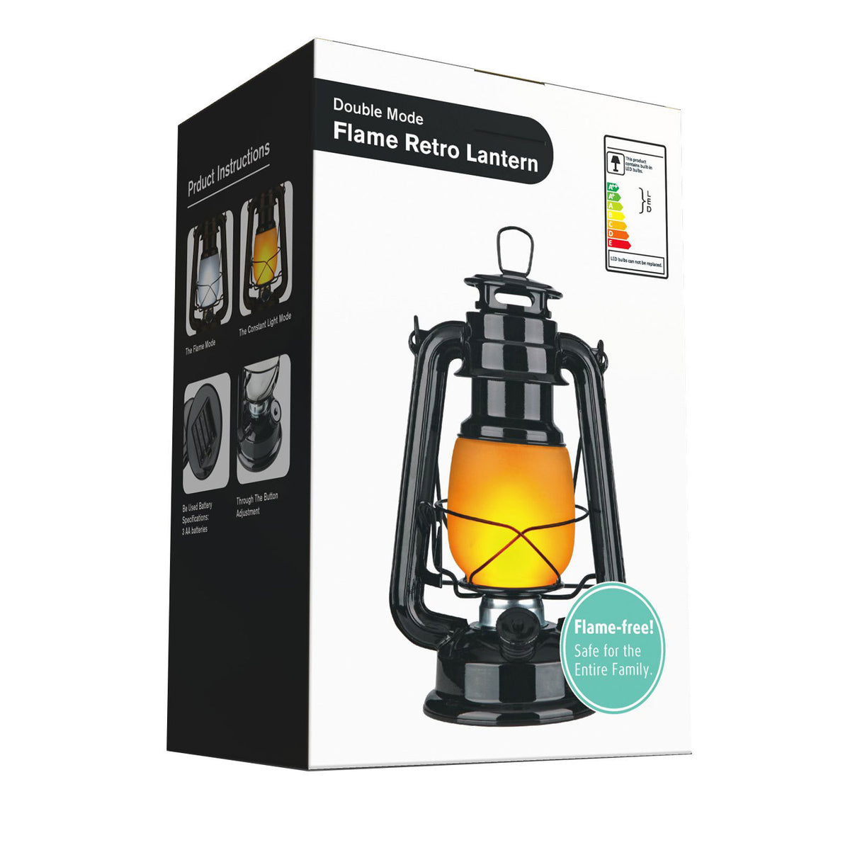 Dual mode portable lantern Black