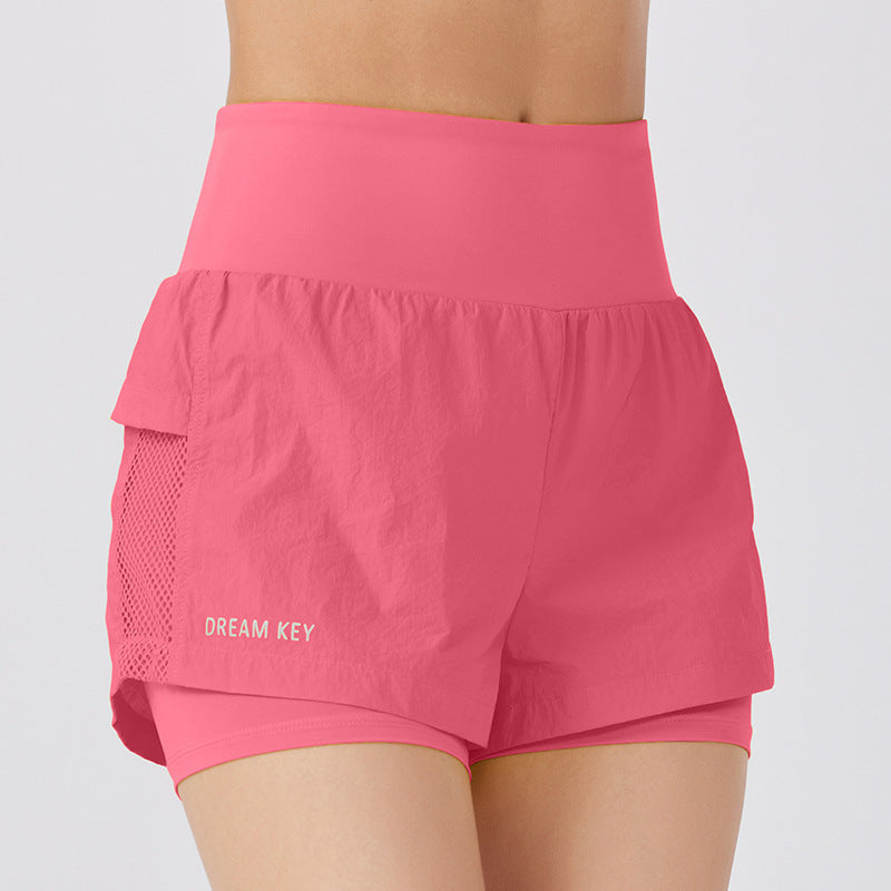 Summer New Loose Casual Breathable Fitness Quick-drying Sports Shorts Rose Pink