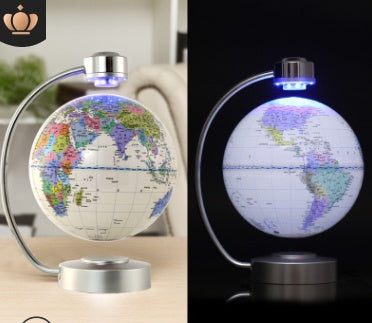 8 inch globe magnetic suspension office decoration company gift novelty creative birthday gift White glow 8 inches