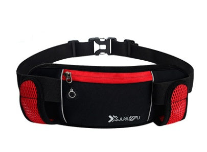 New outdoor sports running pockets multi-function kettle mobile phone pockets personal marathon belt pockets Red 32X12CM
