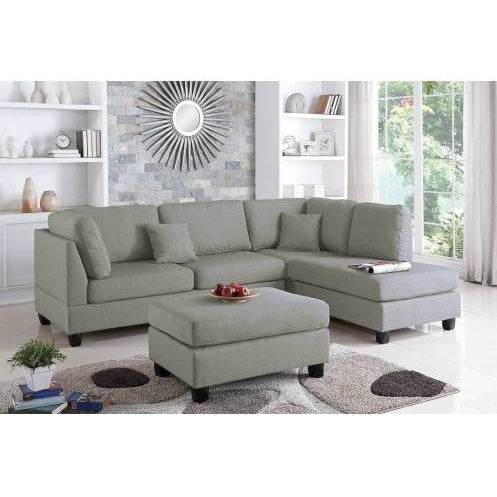 3-PC SECTIONAL In Gray Gray