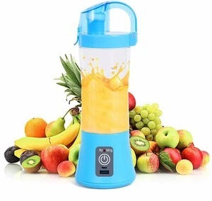 Portable Electric Fruit Juicer Handheld Smoothie Maker Blender USB Rechargeable Mini Juice Cup Blue