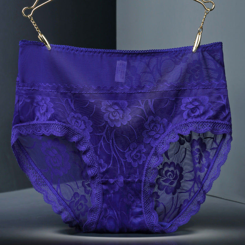Lace seamless women underwear Dark blue