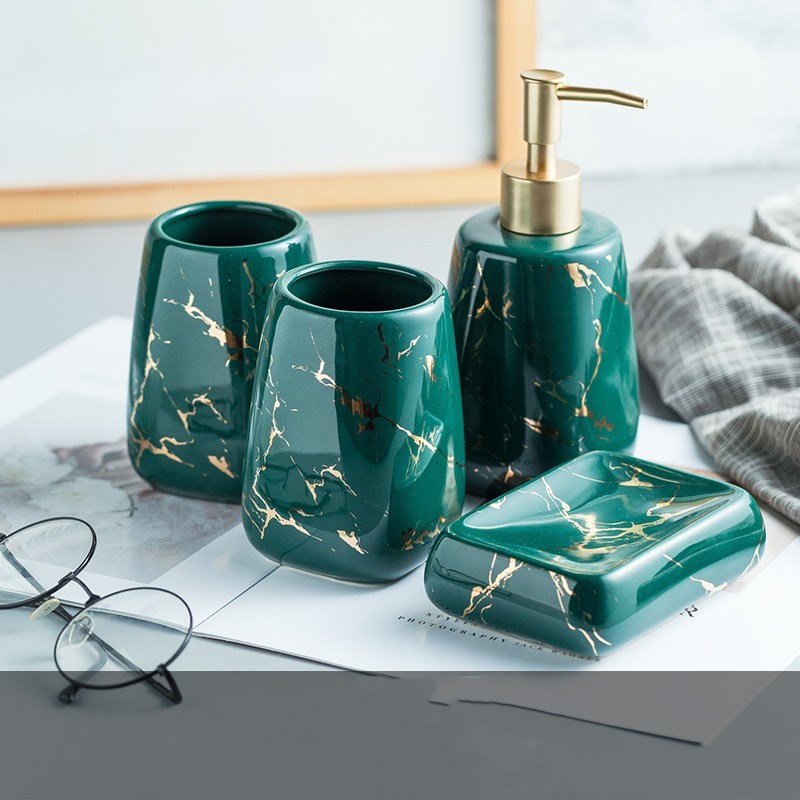 Bathroom wash set Blue 4piece set