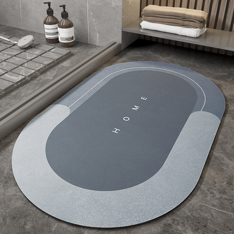 Cushion Cushion Bathroom Sliding Door Floor Bathroom Foot Mat Blue Oval