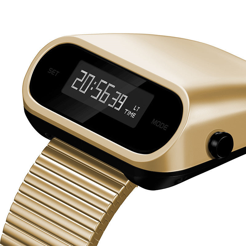 Simple Fashion Multifunction Electronic Watch Gold Fine Steel