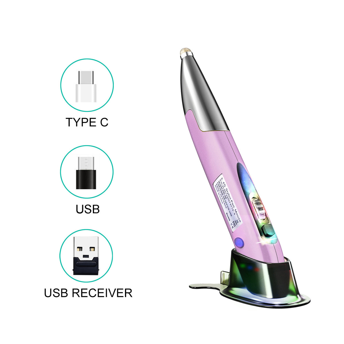 Personalized Creative Vertical Pen Mouse Pink